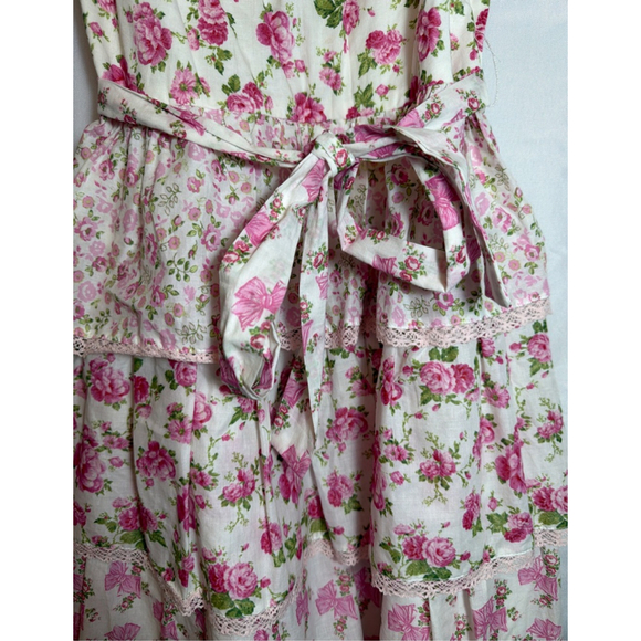 American Girl LoveShackFancy Tiered Floral Dress Sz 5 Bows Garden Party Romance - Picture 4 of 7